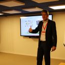 Namens de Verkeersonderneming houdt Gerard Eijkelenboom een lezing tijdens de academy over effectief datagebruik FOTO Jasper Rodenhuis