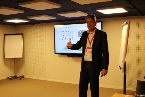 Namens de Verkeersonderneming houdt Gerard Eijkelenboom een lezing tijdens de academy over effectief datagebruik FOTO Jasper Rodenhuis