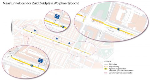 Maastunnelcorridor Zuid Zuidplein Wolphaertsbocht_verkeersexperi