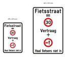 Sensibiliseringsborden fietsstraten (bron: Antwerpen)