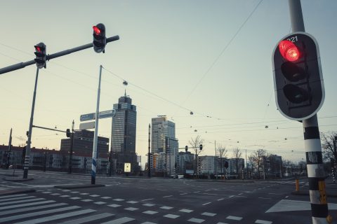 Foto van een VRI-kruispunt in Amsterdam