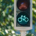 Een groen verkeerslicht voor fietsers