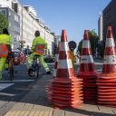 Beeld: verkeersregelaars bij Weesperstraat